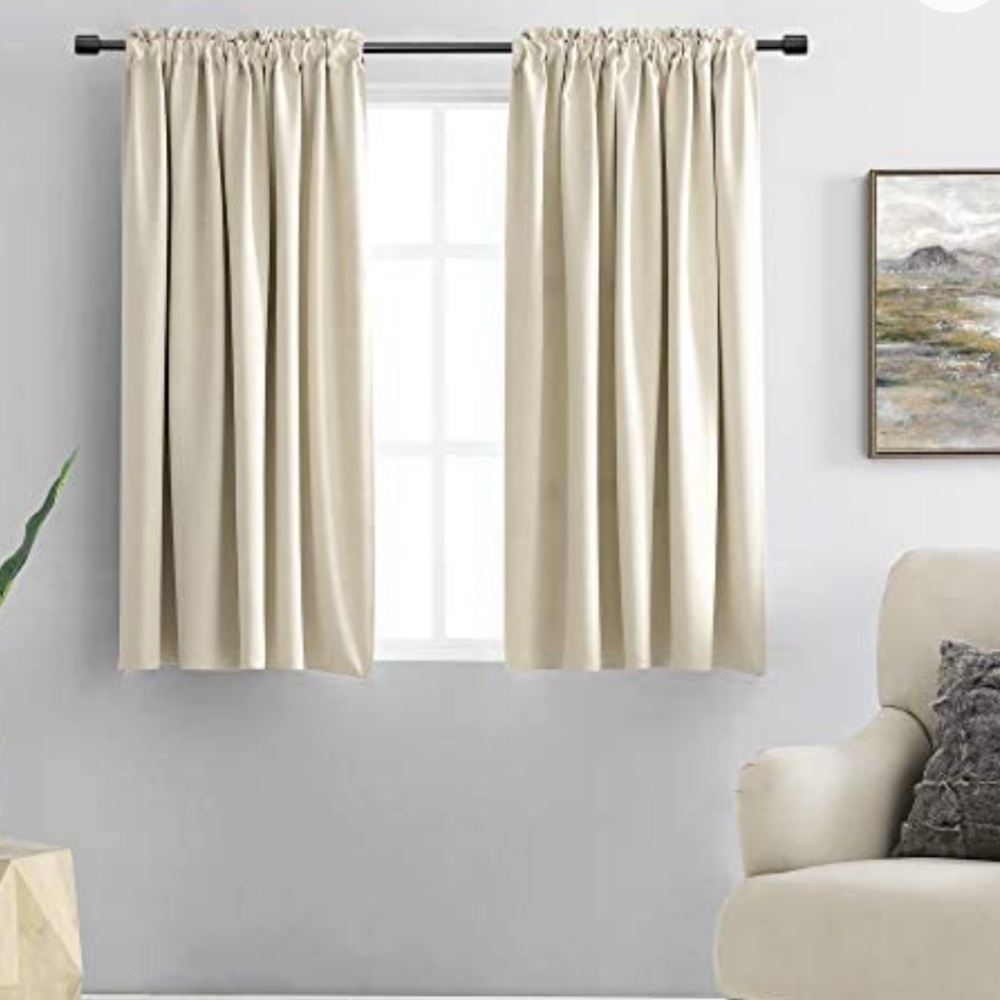 DONREN Length Beige Curtains 42x52”,2panels
